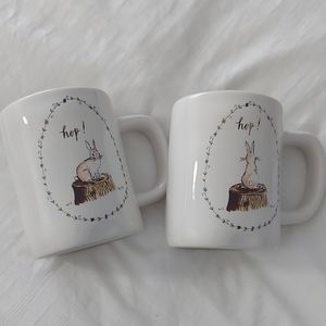 Rae dunn | easter "hop!" Bunny mugs (2)